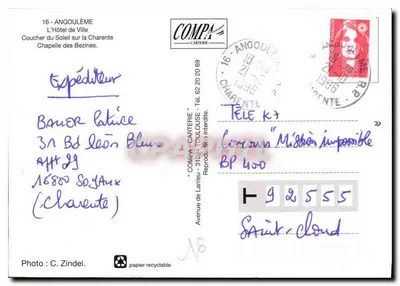 Angoulême — widok panoramiczny — COMPA-CARTERIE — Rewers