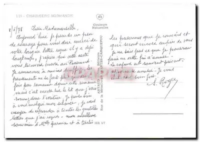 Chalé normando — editor Artaud Frères, série 115 — Verso