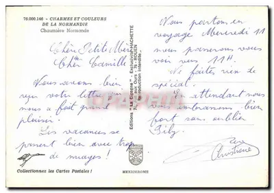 Cigogne — Normandzki dom z dachem z siana — Wydawnictwo Hachette — Rewers