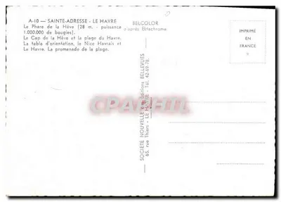El Faro de la Hève — Cabo de la Hève — Playa de Le Havre — Ediciones Bellevues — Reverso
