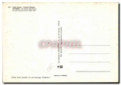 Antibes - Port Vauban i stara miasto — Éditions GILLETTA, Nice — Rewers