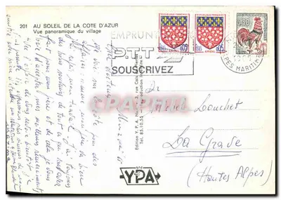 Visão panorâmica do vilarejo — Ao Sol da Costa Azul — Edição Y.P.A. n°201 — Verso