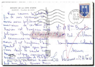Pôr do sol — Porto de Saint-Raphaël — Press diffusion S.A. 06.000.69 — Verso