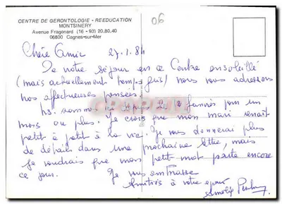 Vista de uma villa amarela em Cagnes-sur-Mer — número de série 06 — Verso