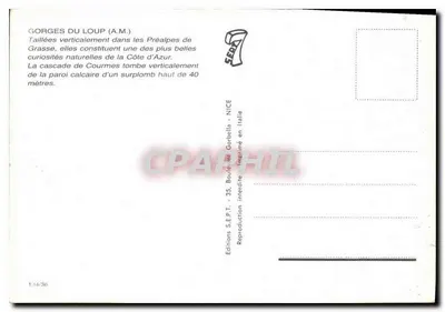 Góry Loup — wodospad Courmes — Wydawnictwo S.E.P.T. — Rewers