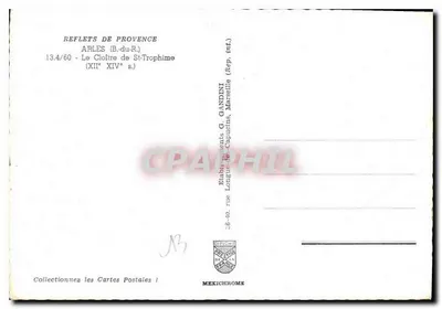 Kloster Świętego Trofima — Arles — Wydawca G. Gandini, Marsylia — Rewers