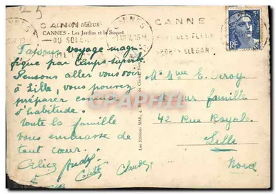 Cannes — I Giardini e il Suquet — Le Edizioni MAR, 4, Rue de Cimiez — Verso