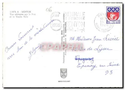 Menton — Widok z lotnictwa na port i Stare Miasto — IRIS — Rewers