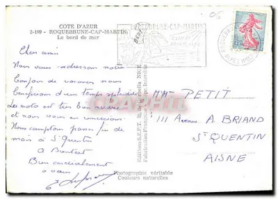 Rocquebrune-Cap-Martin — Brzeg morza — Wydawnictwo S.E.P.T. 33, Belfortella NICE — Rewers