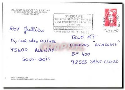 Pyle Bossen — Wiosenna sceneria z strumieniem i domem — Wydawnictwo A. Aubert Le Bossen — Rewers