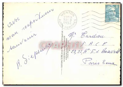 Widok na Menton i Włochy — Rène, n°419 — Rewers