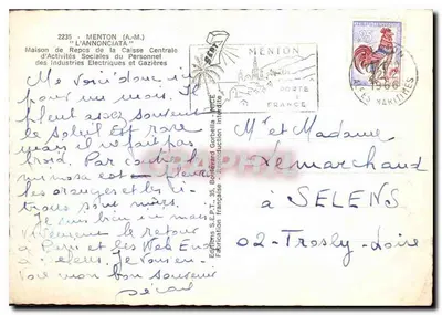 Menton — 'De Verkondiging' — Uitgave S.E.P.T. 35, Bonnevaux — Achterkant