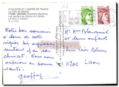 Ogród Kasyna w Royan — Wydawnictwo Sztuki Yvon, seria 'Kolory i Światło Francji' — Rewers