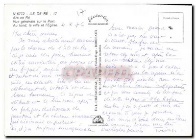 Ars-en-Ré — Vista geral da cidade e da igreja — Élîce — Verso