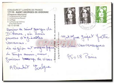 Saint-Georges-de-Didonne — Praia, avenida e paisagens — Edições d'arte Yvon — Verso
