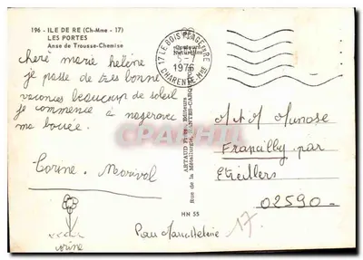 Anse de Trousse-Chemise — praia animada com barcos a vela — editor Artaud Frères — Verso