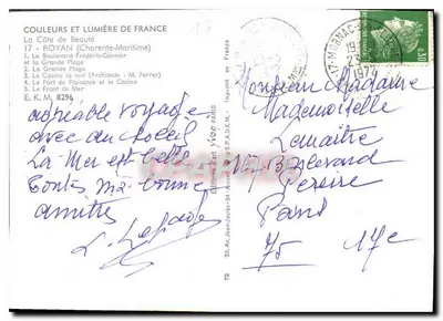Royan — Souvenir de Royan — Éditions Yvon-Jaures-94 — Rewers