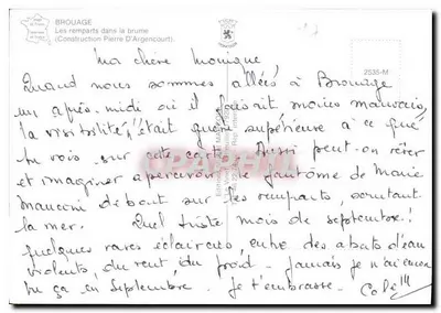 Brouage — Os muros na névoa — Edições Vincennes (n° 2535-M) — Verso