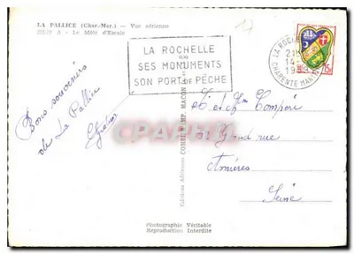 La Pallice (Charente-Maritime) — Widok z powietrza na Môle d'Éscale — Wydawnictwo Aériennes Combier — Rewers