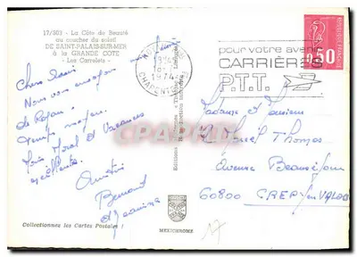 Saint-Palais-sur-Mer — pôr do sol na Grande Côte — Editions Diplômes & Théâtre — Verso