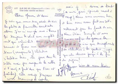 Wyspa Ré (Charente-Maritime) — Piękna uliczka z kwiatami — Kolorystyka Naturalna, n° 197 — Rewers