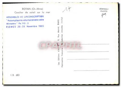 Zachód słońca nad morzem — Royan (Charente-Maritime) — Wydawnictwo Sztuki, Paryż — Rewers