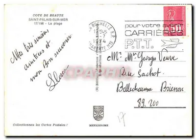 Saint-Palais-sur-Mer — La plage — Éditions Modernes & Thibaudet — Verso