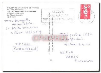 Hôtel de la Côte de Beauté — Saint-Palais-sur-Mer — Éditions d'Art Jean-Jaurès-Ayquell — Verso
