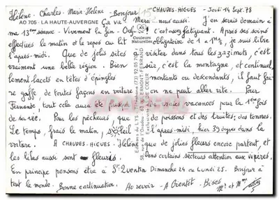 Haute-Auvergne — Val, Garabit, Le Lioran, St Flour, Chaudes-Aigues — Edições do LYS — Verso