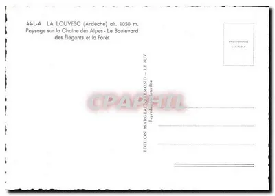 La Louvesc (Ardèche) — Paisagem sobre a Choine dos Alpes - O Boulevard — Edição Margerit-Bremond — Verso