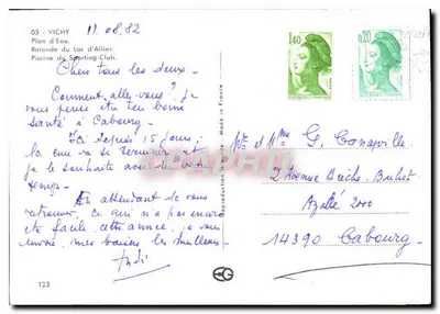 Vichy — Basen Klubu Sportowego i port żeglarski — n°123 — Rewers