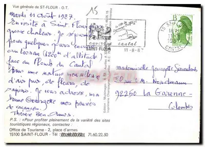Saint-Flour — ogólny widok — wydawnictwo Imprimerie Cantal — Rewers