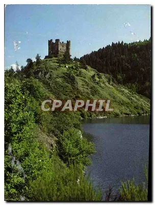 Castelo de Alleuze — ruínas sobre um promontório rochoso dominando o lago do barragem de Grandval — editor Inédite, n° 157887020