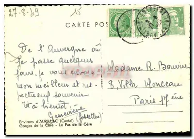 Wąwozy Cère — Paso Cère — Okolice Aurillac (Cantal) — Rewers