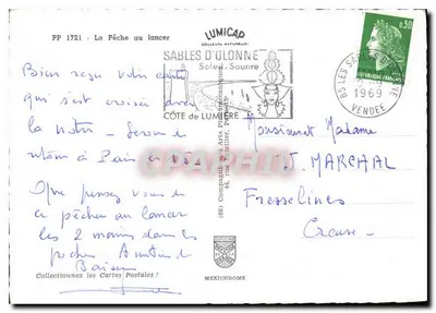 Rzucajacy sie na ryby — Sables d'Olonne — wydawca LUMICAP — Rewers