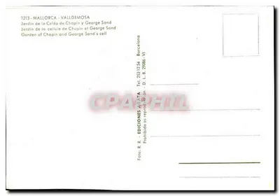 Ogród Celdy Chopina i George Sand — Majorka - Valldemosa — Wydawnictwo Agata — Rewers