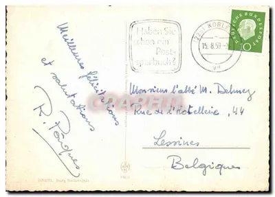 Zamek Rheinstein — widok panoramiczny — KREIN, Burg Stolzenfels — Rewers