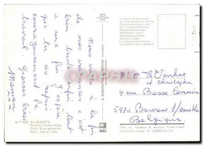 Alicante — widok z powietrza — wydawca A. Subirats i Novas, nr 258 — Rewers
