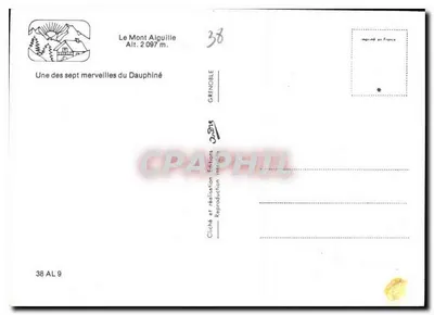 Mont Alguille — Wys. 2 097 m. — Grenoble, seria 38 AL 9 — Rewers
