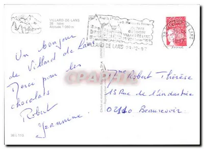 Villard-de-Lans — vista invernal em quatro cenas — Dauphiné-França — Verso