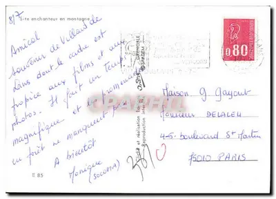 Cachoeira de Villard — Local encantador nas montanhas — Éditions Sporel & Delaunay — Verso