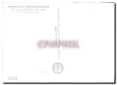 Monastero di LA GRANDE-CHARTREUSE — Il Grande Cloître (XVe secolo) — Edizioni d'arte Dranger — Verso