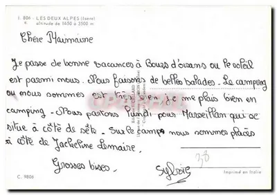 Les Deux Alpes — quota 1650 a 3500 m — Editore LECOLLARD — Verso