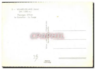 Villard-de-Lans (Isère) — Widoki zimowe — Le Cornafion - La Fauge — Wydawnictwo « Art Théâtre » — Rewers