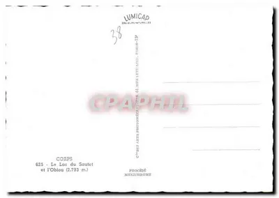 Lago do Sautet e o Obiou — 2.783 m. — CORPS — Verso