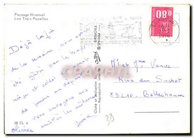 Les Trois Pucelles — Paisagem Invernal — Edições Grenoble — Verso
