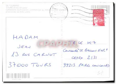 Tours — Catedral São Gatien — Edições Grégoire — Verso