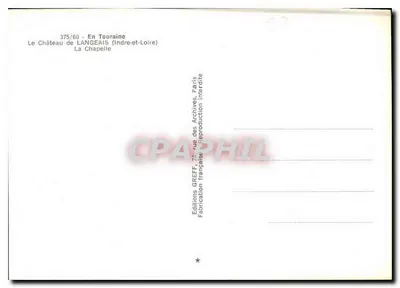 Il Castello di Langeais — La Cappella — Edizioni GREFF — Verso