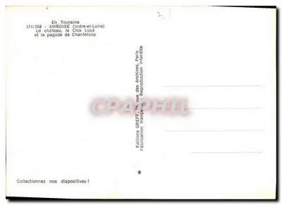 Amboise — Zamek, Clos Lucé i pagoda Chanteloup — Éditions GREFF — Rewers