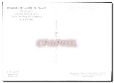 Loches (Indre-et-Loire) — Drzwi Cordeliers i Zamek — Wydawnictwo Art YVIN, Paryż — Rewers